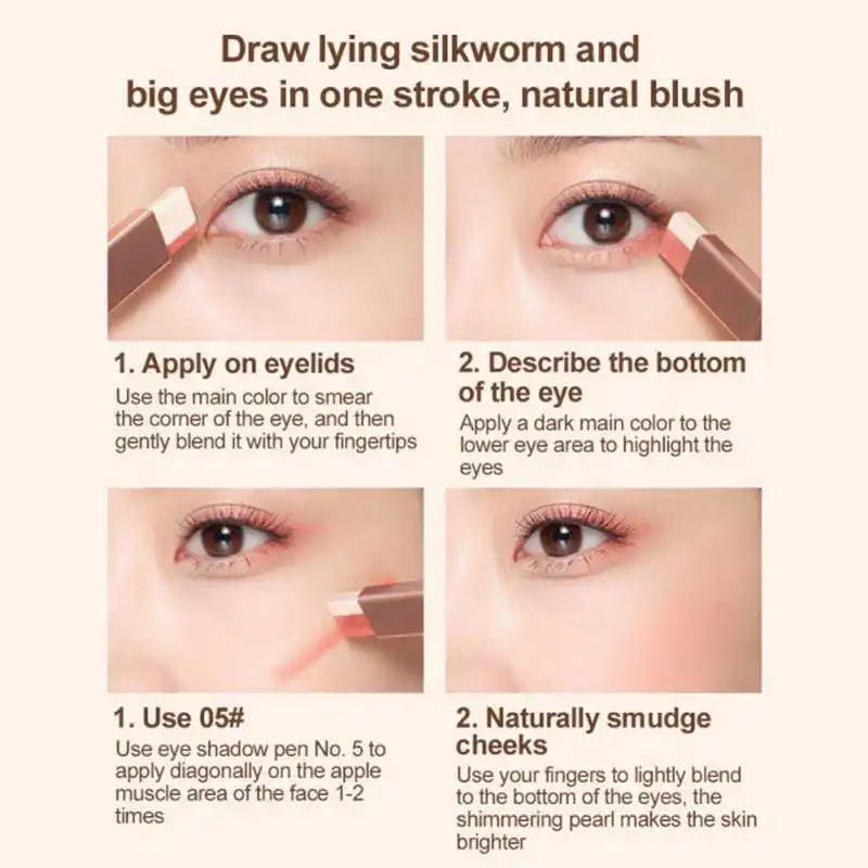 Dual Color Waterproof Velvet Eye Makeup Shadow Stick